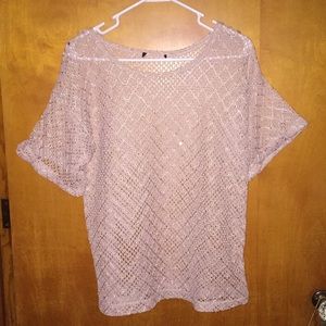 Lacy, beige women’s top with sequins